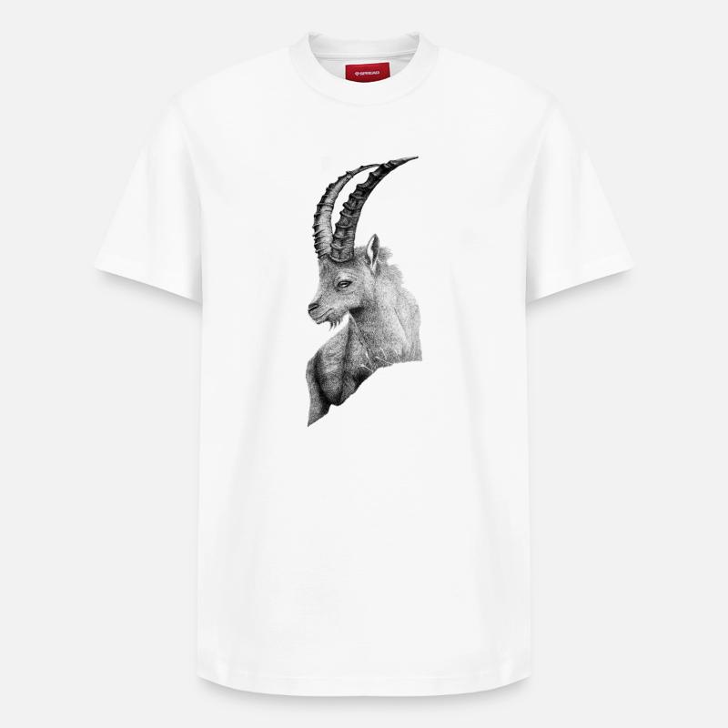 DER STEINBOCK - Relaxed Unisex Supima Cotton T-Shirt – von SPREAD - Weiß