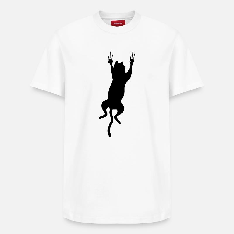 chat cat - T-shirt unisexe décontracté en coton Supima – de SPREAD - blanc