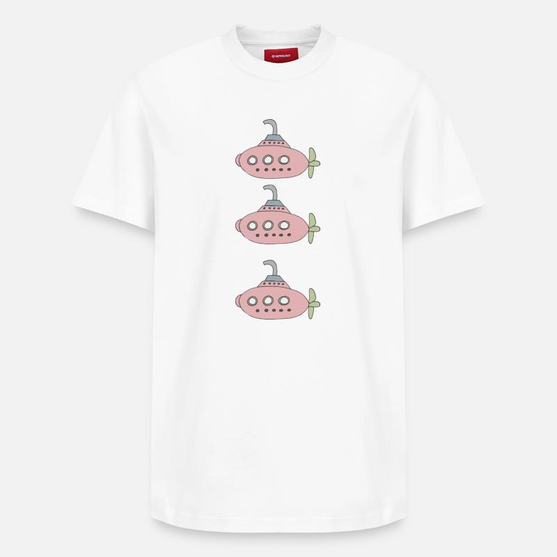 Sous-marin Triple - T-shirt unisexe décontracté en coton Supima – de SPREAD - blanc