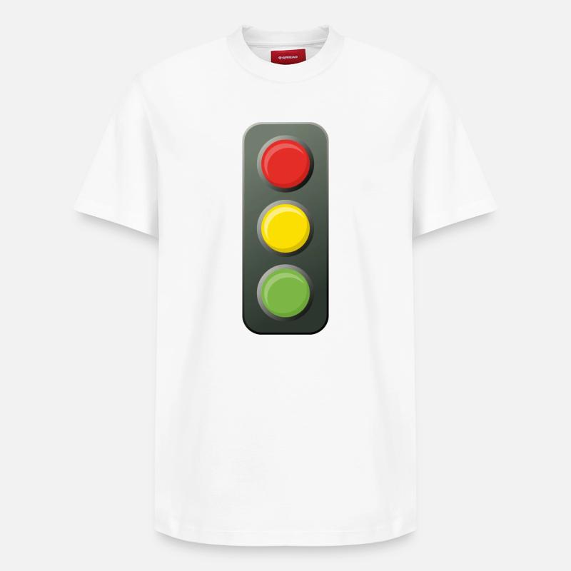 Feu de signalisation - T-shirt unisexe décontracté en coton Supima – de SPREAD - blanc