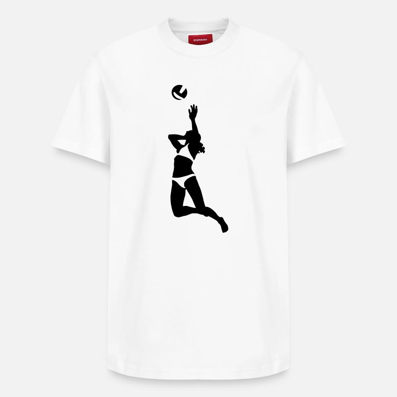 Volley-ball - T-shirt unisexe décontracté en coton Supima – de SPREAD - blanc
