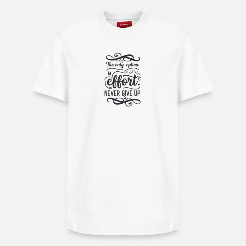 Never Give uP - T-shirt unisexe décontracté en coton Supima – de SPREAD - blanc