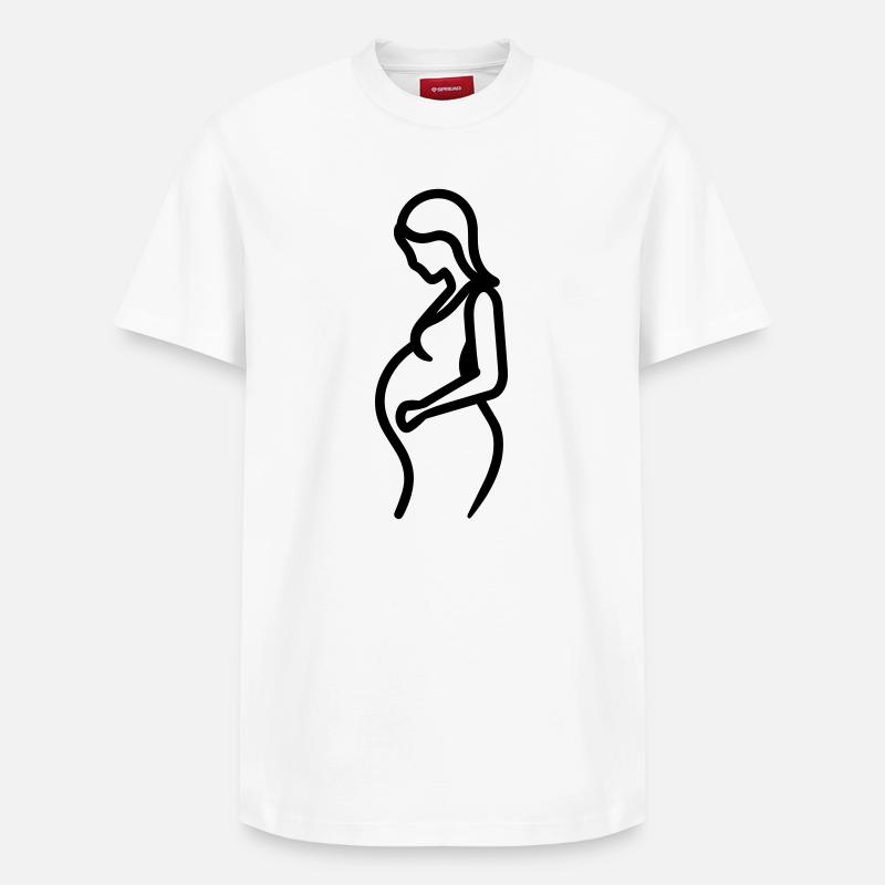 femme enceinte - T-shirt unisexe décontracté en coton Supima – de SPREAD - blanc