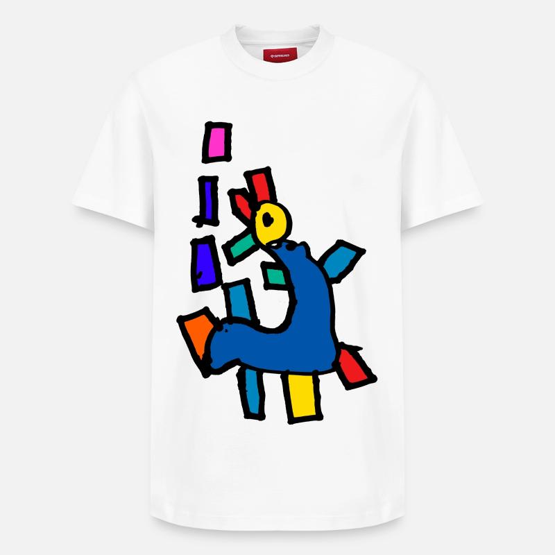 Dino - T-shirt unisexe décontracté en coton Supima – de SPREAD - blanc