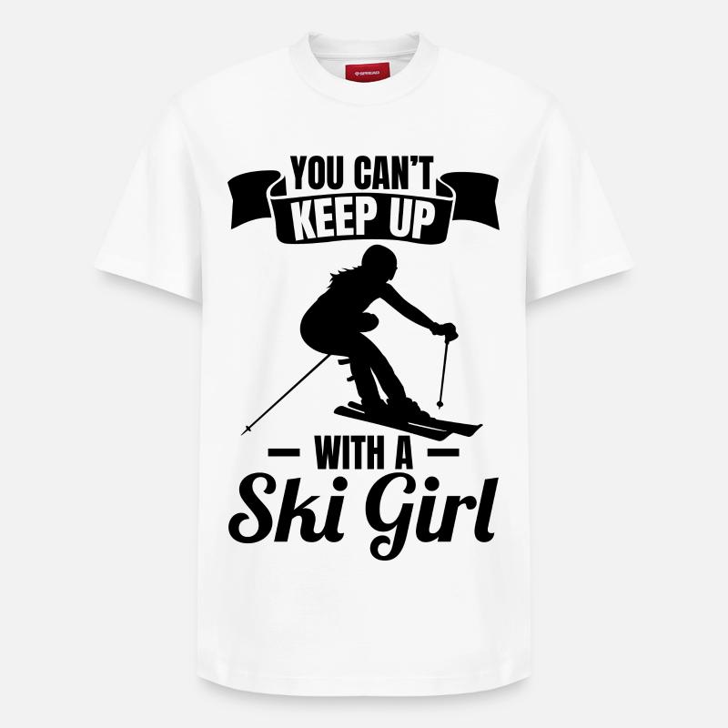 Skifahrer Mädchen - Relaxed Unisex Supima Cotton T-Shirt – von SPREAD - Weiß