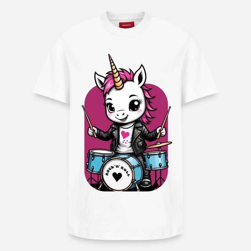 Licorne Batteur - T-shirt unisexe décontracté en coton Supima – de SPREAD - blanc