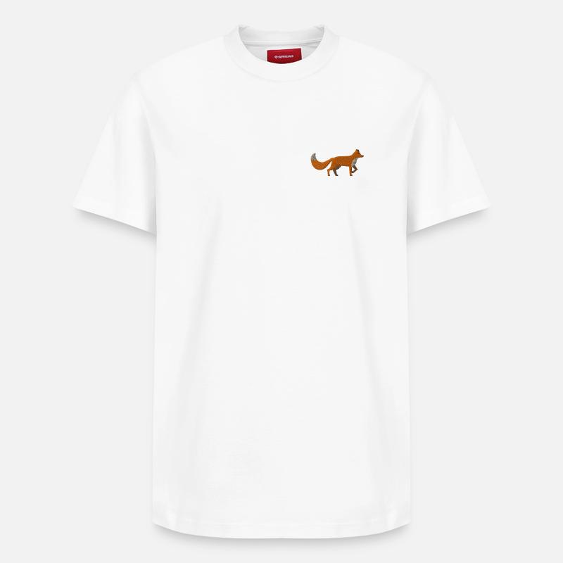 Renard brodé - T-shirt unisexe décontracté en coton Supima – de SPREAD - blanc