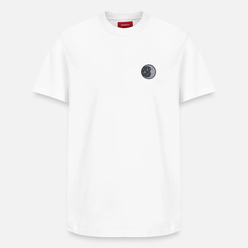 Lune brodée - T-shirt unisexe décontracté en coton Supima – de SPREAD - blanc