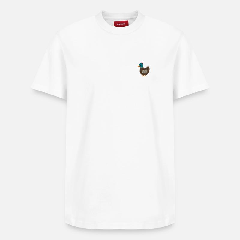 Canard brodé - T-shirt unisexe décontracté en coton Supima – de SPREAD - blanc