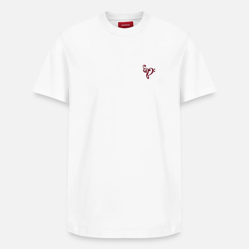 Note brodée - T-shirt unisexe décontracté en coton Supima – de SPREAD - blanc