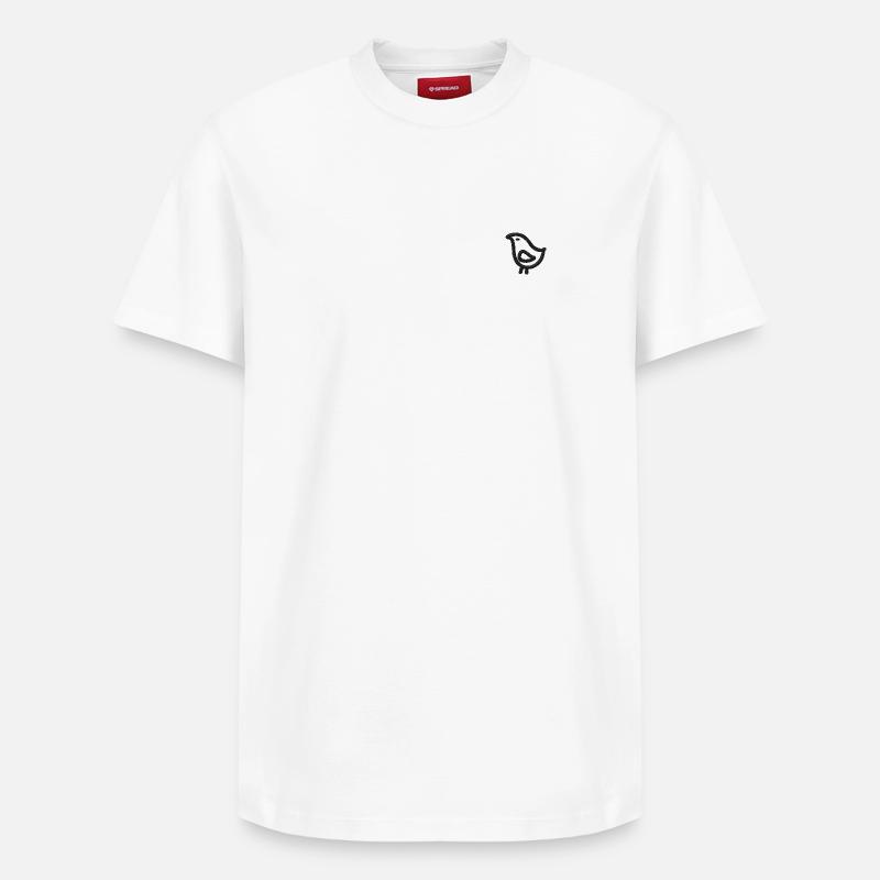 Petit oiseau brodé - T-shirt unisexe décontracté en coton Supima – de SPREAD - blanc