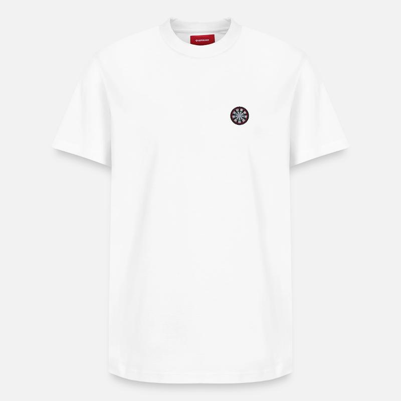 Cible de fléchettes brodée - T-shirt unisexe décontracté en coton Supima – de SPREAD - blanc