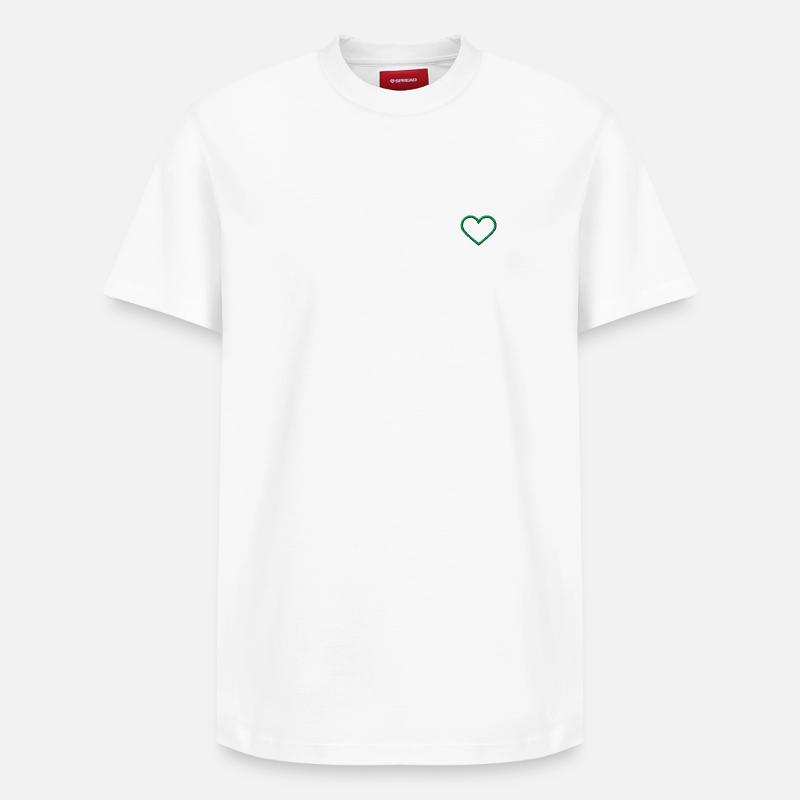 Vert coeur - T-shirt unisexe décontracté en coton Supima – de SPREAD - blanc