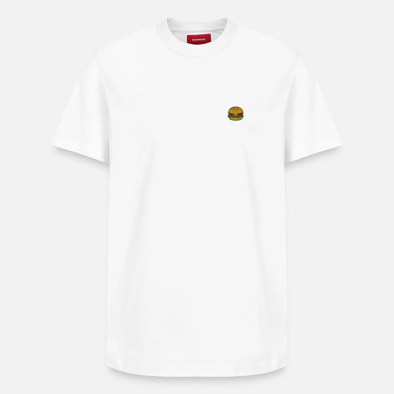 Burger 1 - T-shirt unisexe décontracté en coton Supima – de SPREAD - blanc