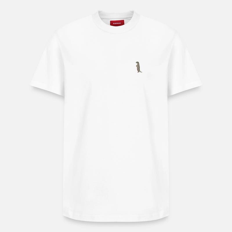 Suricate brodé - T-shirt unisexe décontracté en coton Supima – de SPREAD - blanc