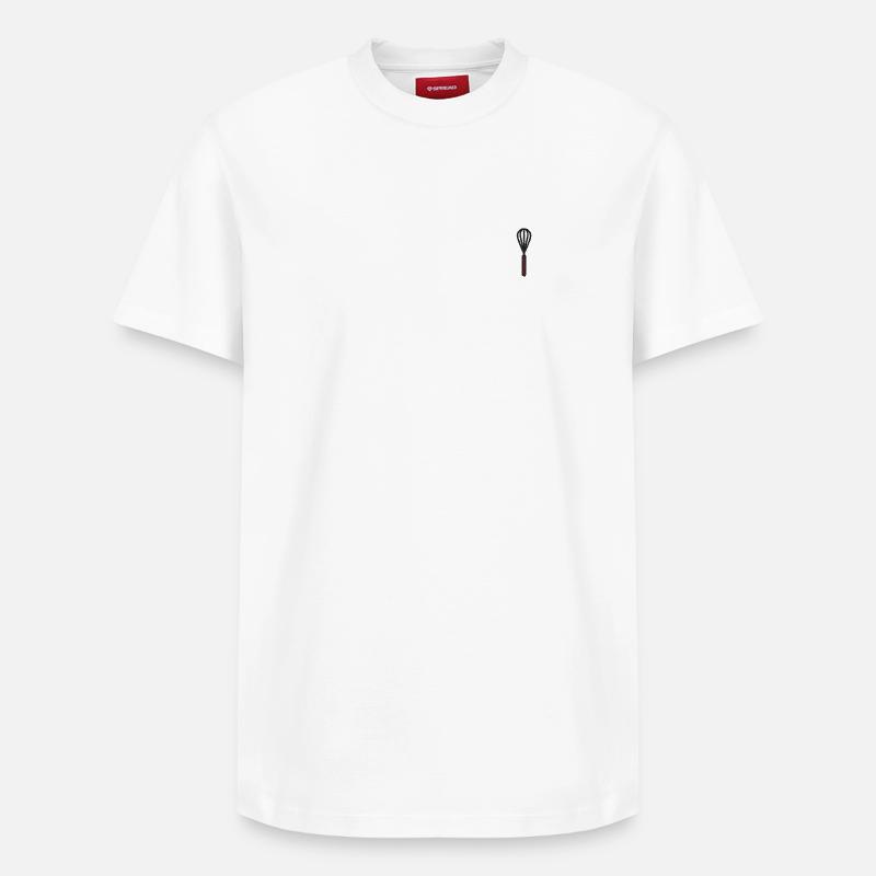 Embroidered whisk - Relaxed Unisex Supima Cotton T-Shirt – by SPREAD - white