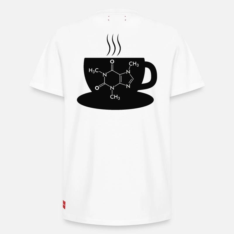Kaffee Caffeine Molecule - Relaxed Unisex Supima Cotton T-Shirt – von SPREAD - Weiß