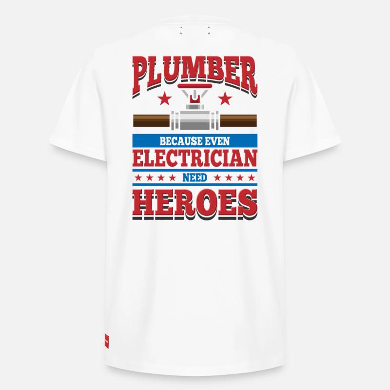 plombier - T-shirt unisexe décontracté en coton Supima – de SPREAD - blanc