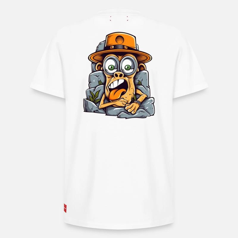 Singe d’art de rue expressif - T-shirt unisexe décontracté en coton Supima – de SPREAD - blanc