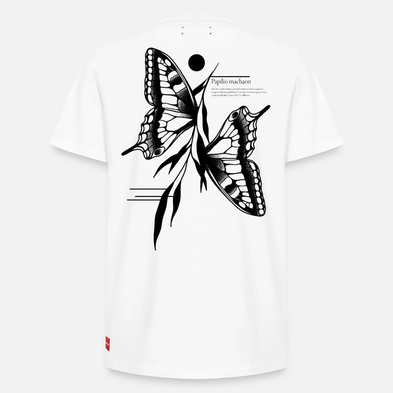 Papillon à queue d’aronde - T-shirt unisexe décontracté en coton Supima – de SPREAD - blanc