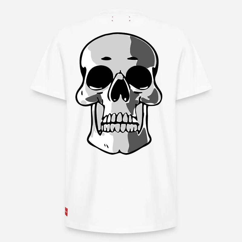 Contraste du crâne de Schadewinkler - T-shirt unisexe décontracté en coton Supima – de SPREAD - blanc