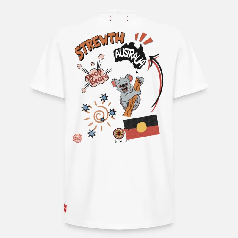 Strewth Australia - Relaxed Unisex Supima Cotton T-Shirt – von SPREAD - Weiß