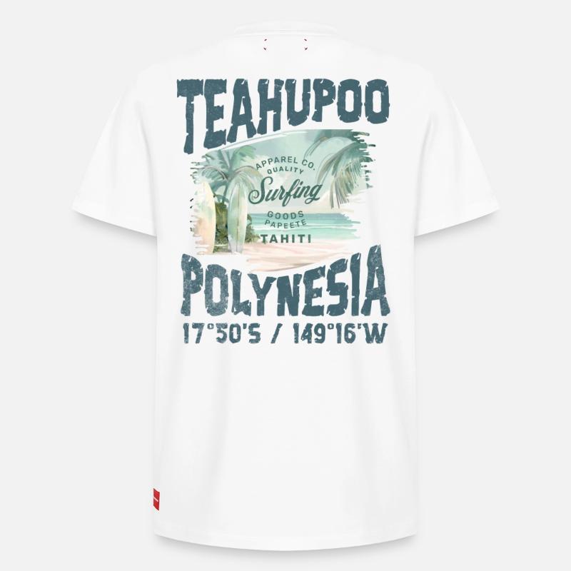 Teahupoo Polynesia Tahiti - T-shirt unisexe décontracté en coton Supima – de SPREAD - blanc