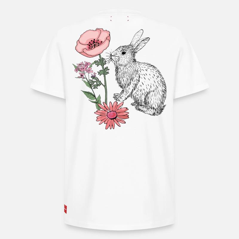 Lapin de Pâques Joyeuses Pâques - T-shirt unisexe décontracté en coton Supima – de SPREAD - blanc
