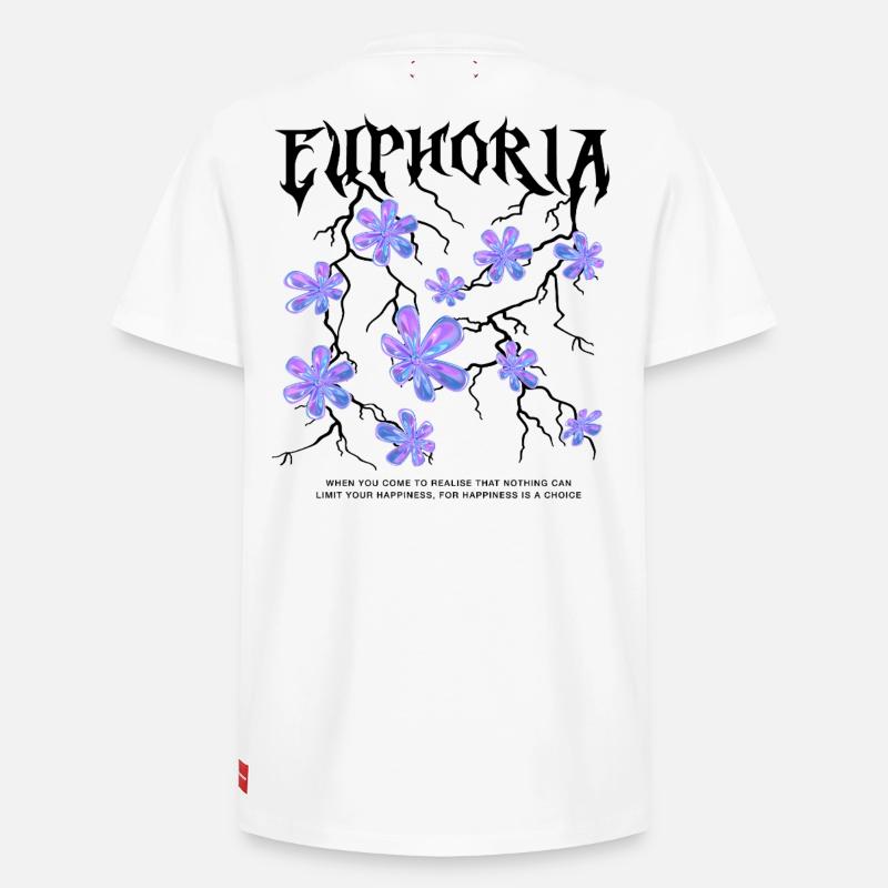Fleurs holographiques - T-shirt unisexe décontracté en coton Supima – de SPREAD - blanc