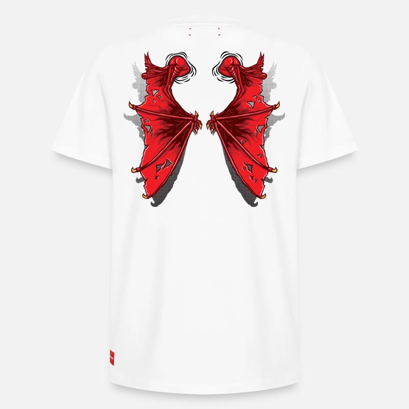 Ailes de dragon - T-shirt unisexe décontracté en coton Supima – de SPREAD - blanc