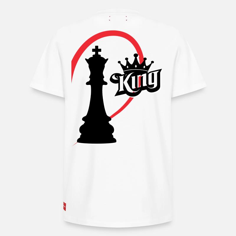 Roi des échecs moitié droite - T-shirt unisexe décontracté en coton Supima – de SPREAD - blanc