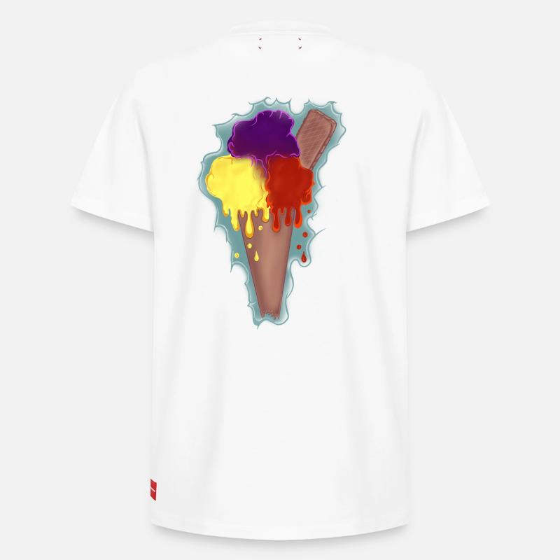 Regenbogen Eis  - Relaxed Unisex Supima Cotton T-Shirt – von SPREAD - Weiß