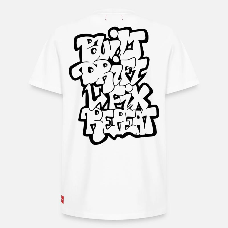 Built Drift Fix Repeat - Relaxed Unisex Supima Cotton T-Shirt – von SPREAD - Weiß