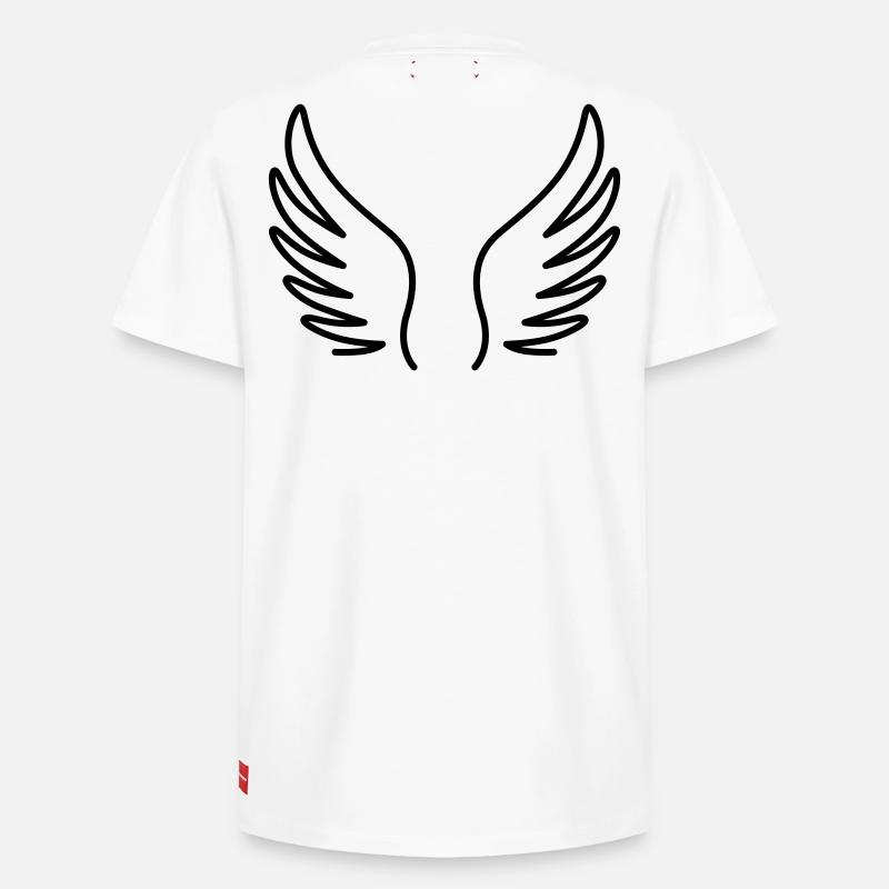 Deux ailes d’ange - T-shirt unisexe décontracté en coton Supima – de SPREAD - blanc