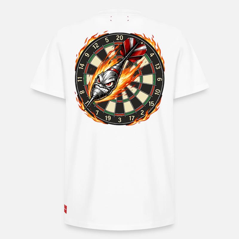 Flammenpfeil trifft Dartboard - Relaxed Unisex Supima Cotton T-Shirt – von SPREAD - Weiß