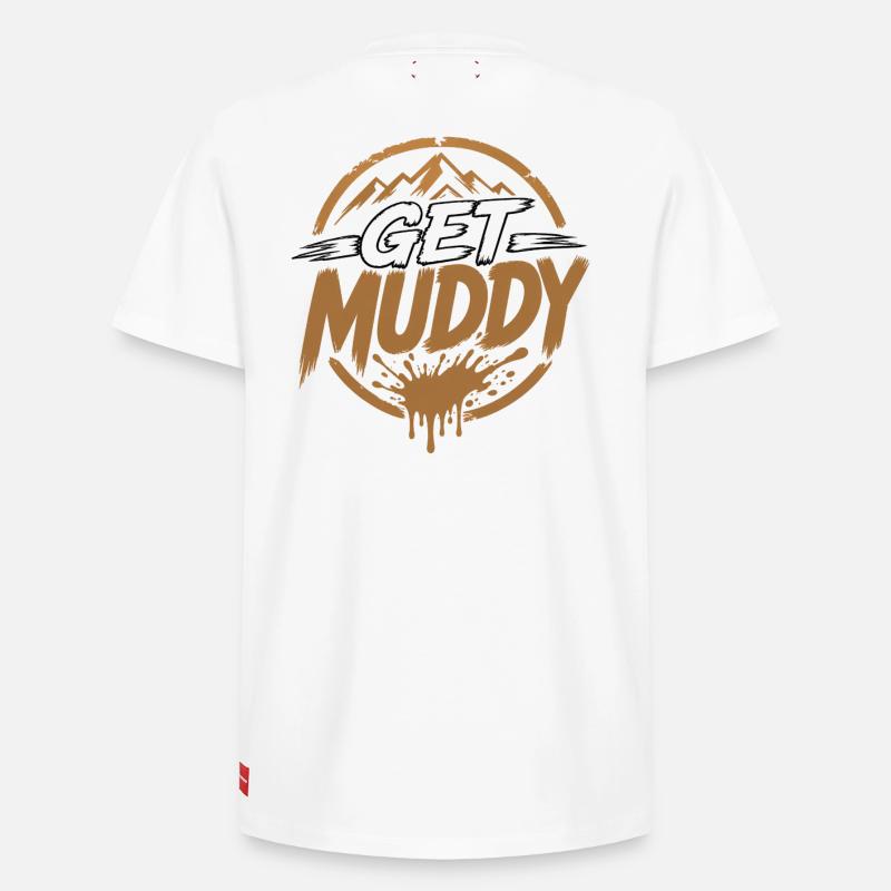 Get Muddy  - Relaxed Unisex Supima Cotton T-Shirt – von SPREAD - Weiß