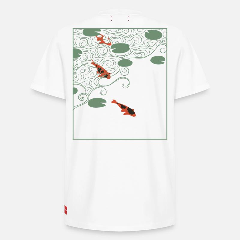 Carpe koi de style wabi-sabi - T-shirt unisexe décontracté en coton Supima – de SPREAD - blanc