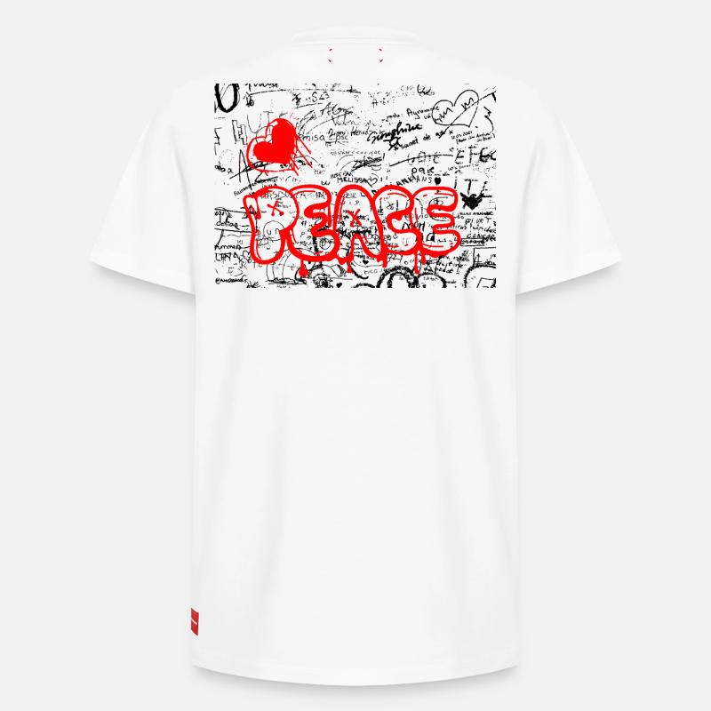 Pense Graffiti Herz Rot - Relaxed Unisex Supima Cotton T-Shirt – von SPREAD - Weiß