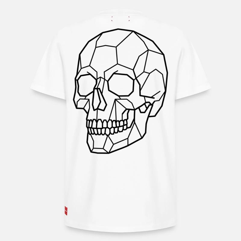 Crâne géométrique - T-shirt unisexe décontracté en coton Supima – de SPREAD - blanc