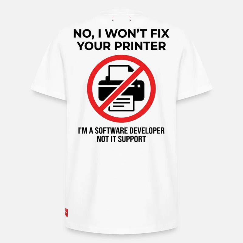 Programmer: not IT support - Relaxed Unisex Supima Cotton T-Shirt – by SPREAD - white