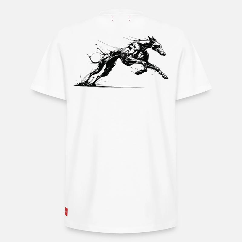 Galgo Ink 01 - T-shirt unisexe décontracté en coton Supima – de SPREAD - blanc