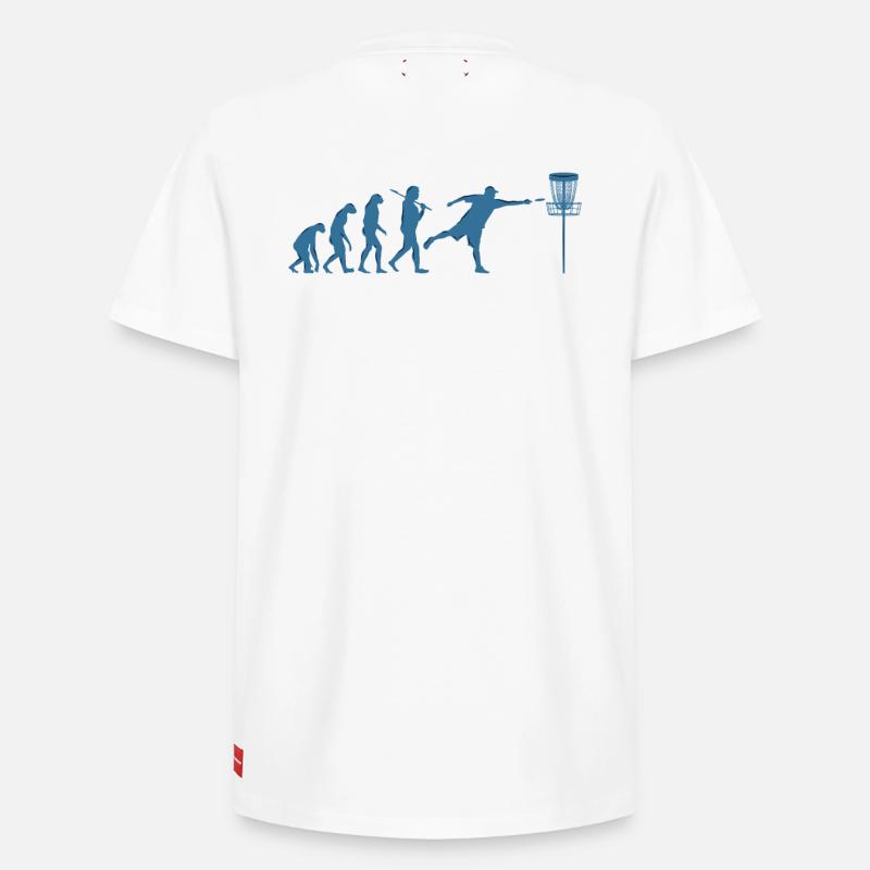 Disc Golf Evolution - T-shirt unisexe décontracté en coton Supima – de SPREAD - blanc
