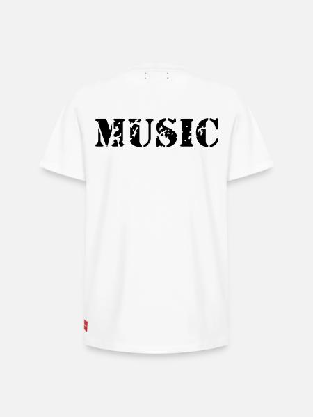 music as a stamp print design - Relaxed Unisex Supima Cotton T-Shirt – by SPREAD - white