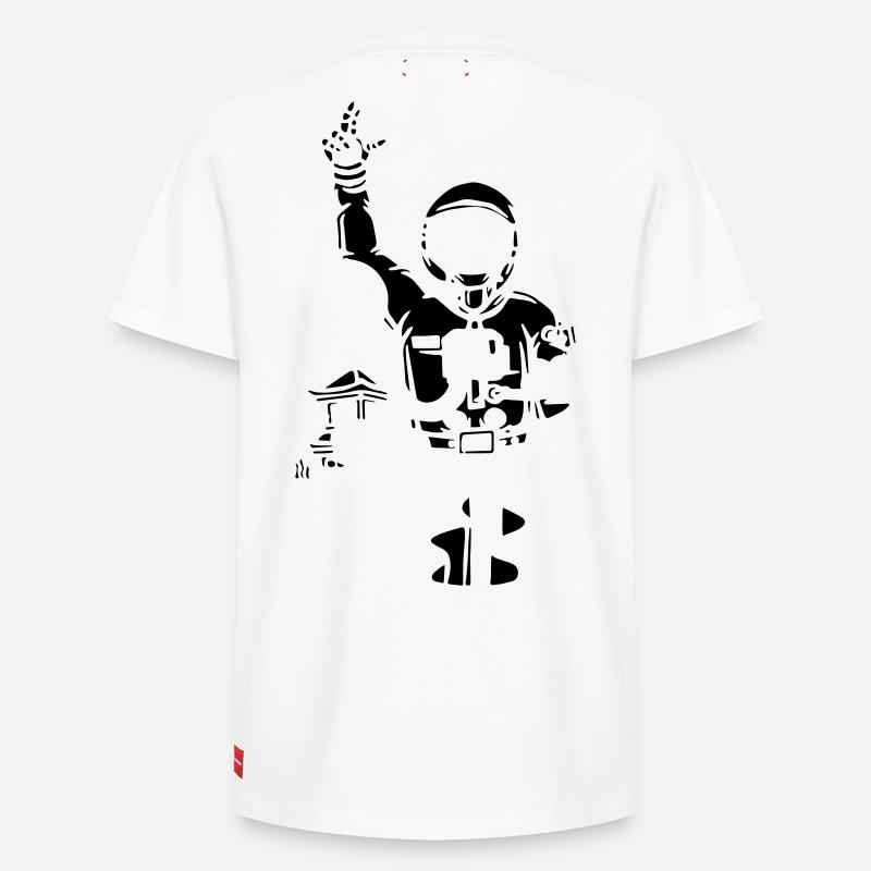 Astronaute - T-shirt unisexe décontracté en coton Supima – de SPREAD - blanc