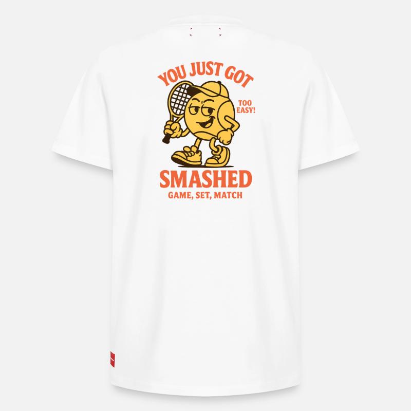 YOU JUST GOT SMASHED - Relaxed Unisex Supima Cotton T-Shirt – von SPREAD - Weiß