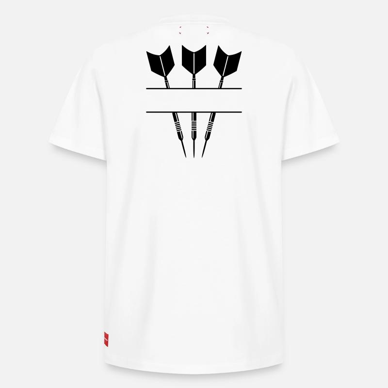 Drei Darts einfarbig mit Textzeile. - Relaxed Unisex Supima Cotton T-Shirt – von SPREAD - Weiß