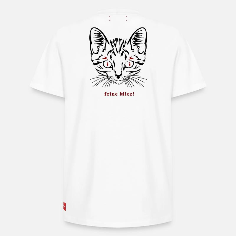 Chat, minou fin - T-shirt unisexe décontracté en coton Supima – de SPREAD - blanc