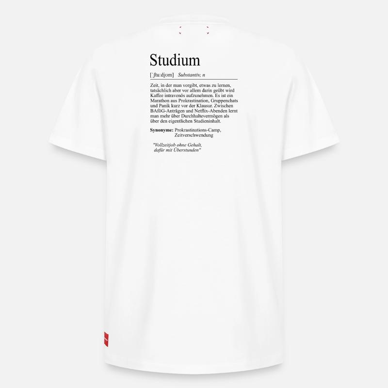 Unispruch "Studium" Student Geschenk, Studenten - Relaxed Unisex Supima Cotton T-Shirt – von SPREAD - Weiß