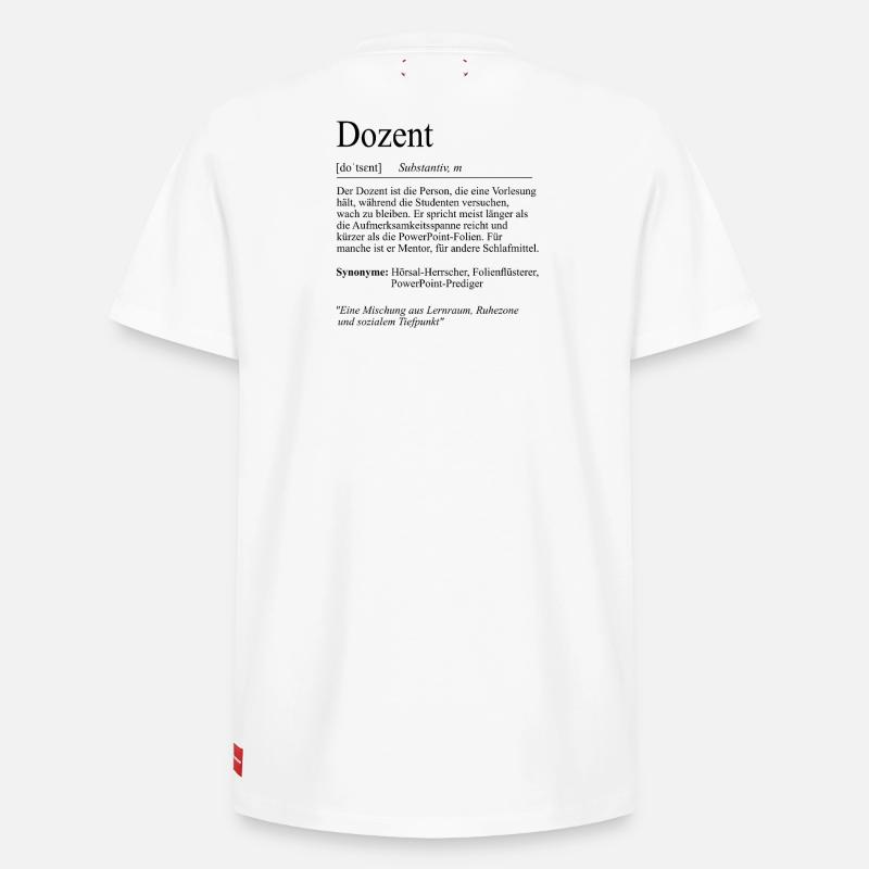 Unispruch "Dozent" Student Geschenk, Studenten - Relaxed Unisex Supima Cotton T-Shirt – von SPREAD - Weiß