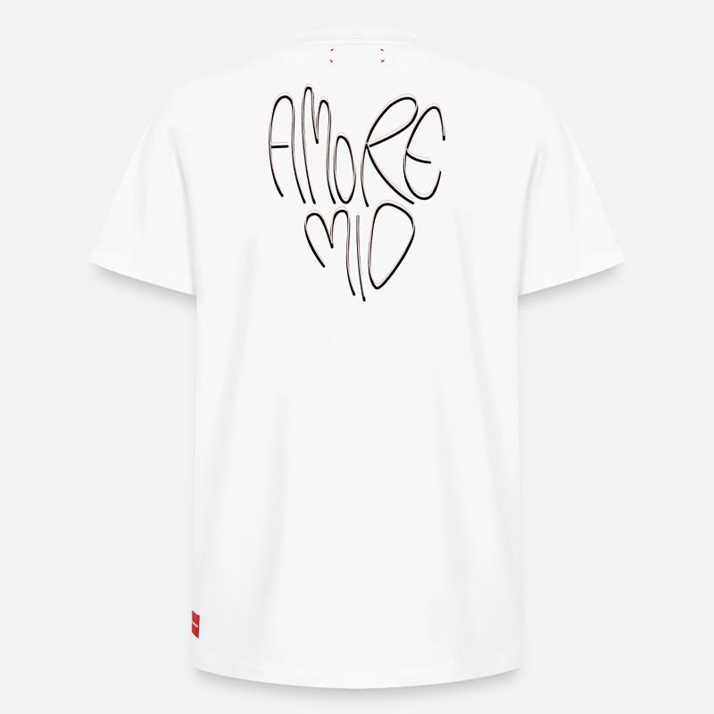 Lettrage Amore Mio - T-shirt unisexe décontracté en coton Supima – de SPREAD - blanc